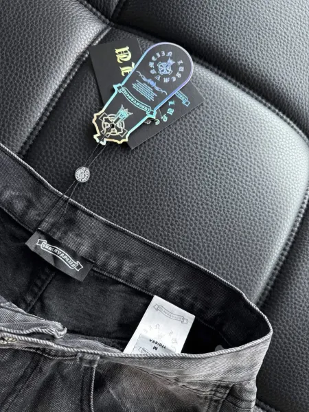 Chrome Hearts Cross Embroidered Distressed Wide-Leg Jeans - 17