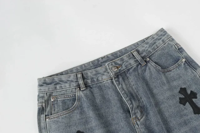 Chrome Hearts Jeans Wide-Leg Cross Patch product detail image 8