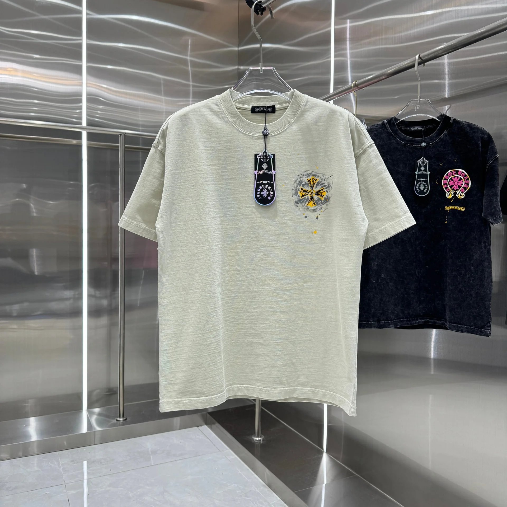Chrome Hearts T-Shirts Oversized crewneck T-shirt with cross graphic print image 2