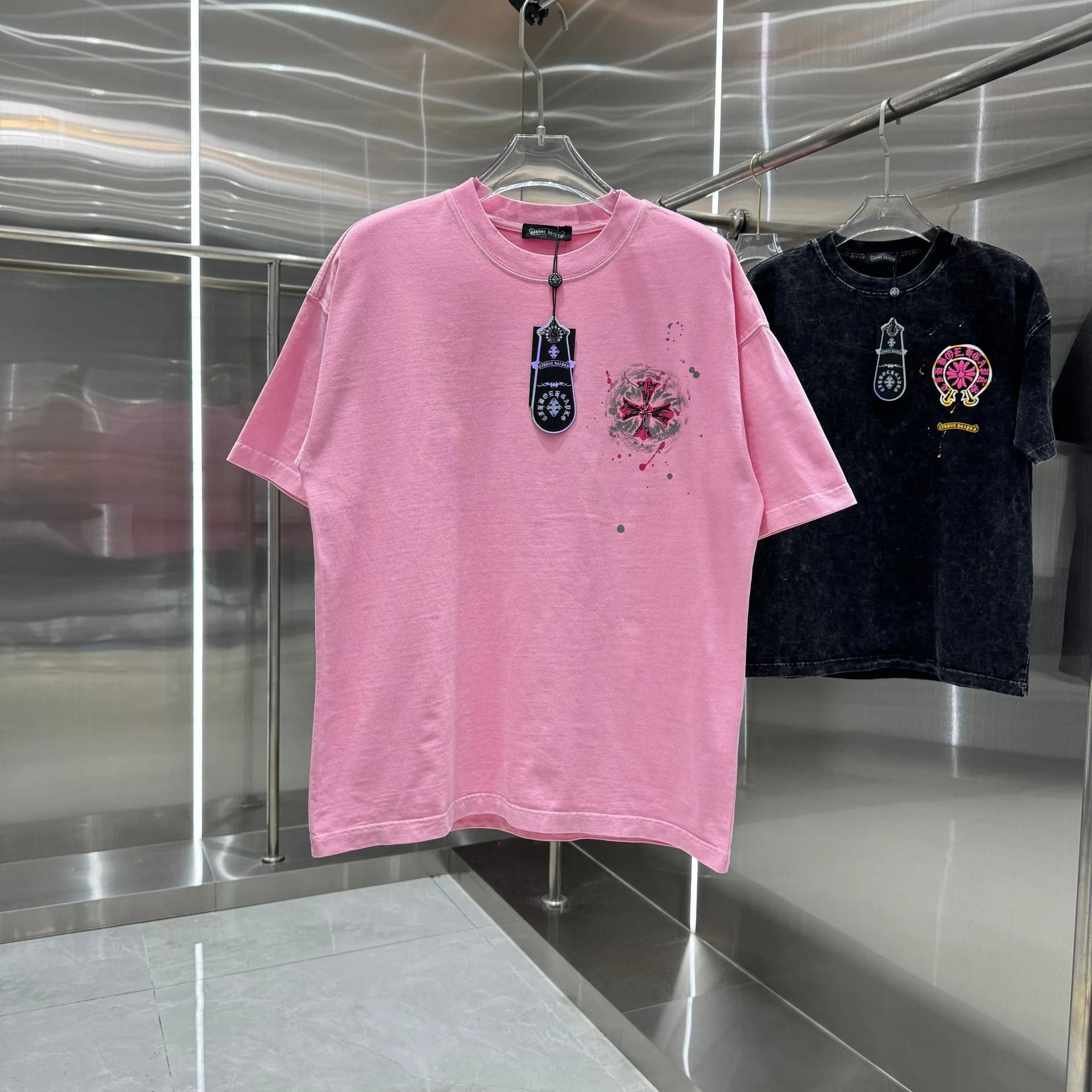 Chrome Hearts T-Shirts Oversized crewneck T-shirt with cross graphic print image 4