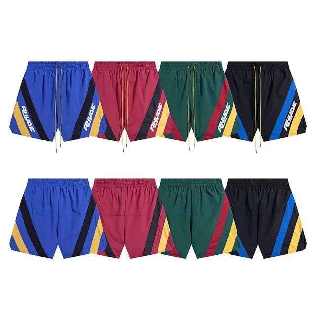 Unbranded Shorts Drawstring with diagonal color-block panels product detail image 2