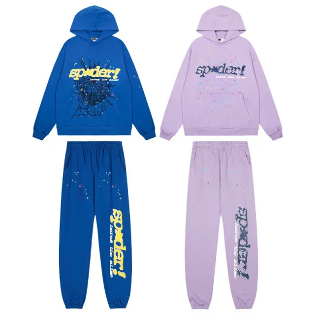 Sp5der Tracksuits Spider web graphic hooded sweatshirt and jogger set product detail image 25