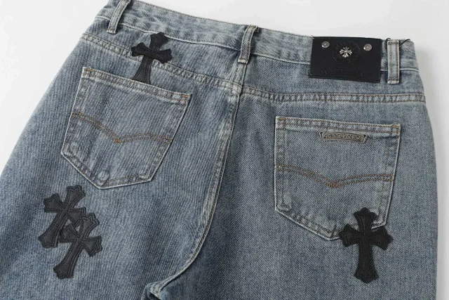 Chrome Hearts Jeans Wide-Leg Cross Patch product detail image 15