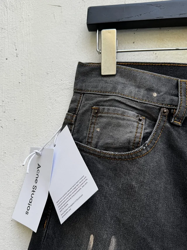 Acne Studios Jeans Wide-Leg Paint-Splatter product detail image 9