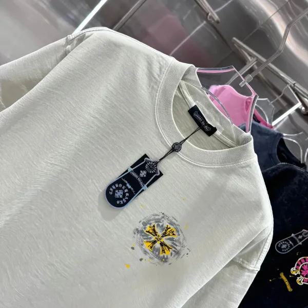 Chrome Hearts Cross Print Washed T-Shirt Beige - 7