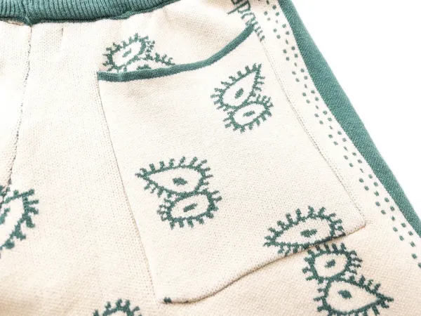 Rhude Bandana Print Knit Shorts Beige / Blue - 15