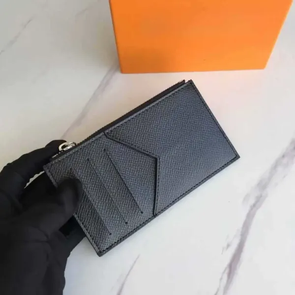 Louis Vuitton Damier Ebène Card Holder with Zip Pocket Brown Wallet - 18