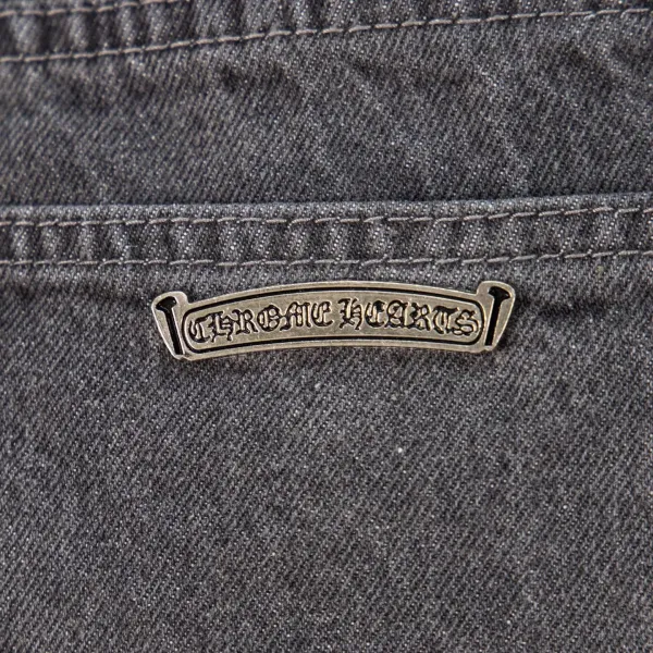 Chrome Hearts Cross Patch Distressed Gray Jeans - 15