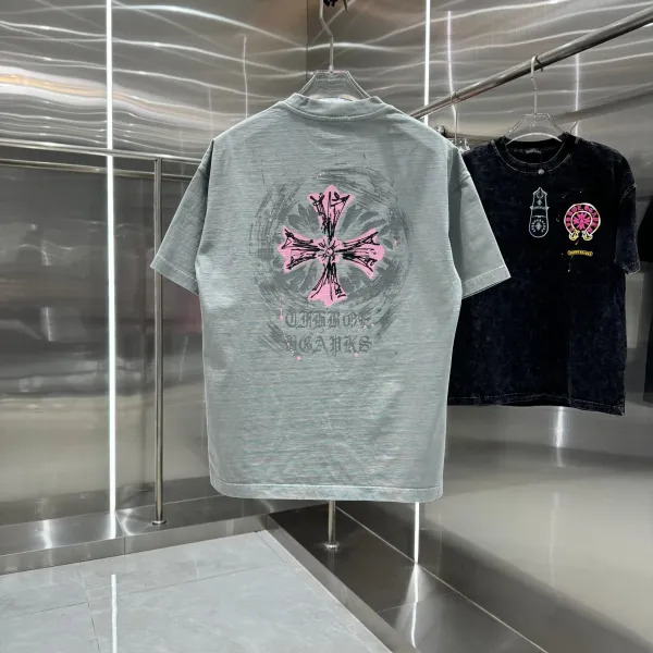 Chrome Hearts Cross Print Washed T-Shirt Beige - 14