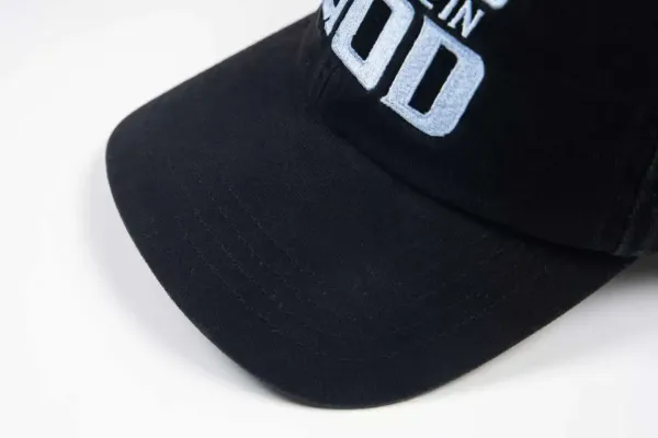 Design Yes, I Do Believe In God Embroidered Black Baseball Cap - 10