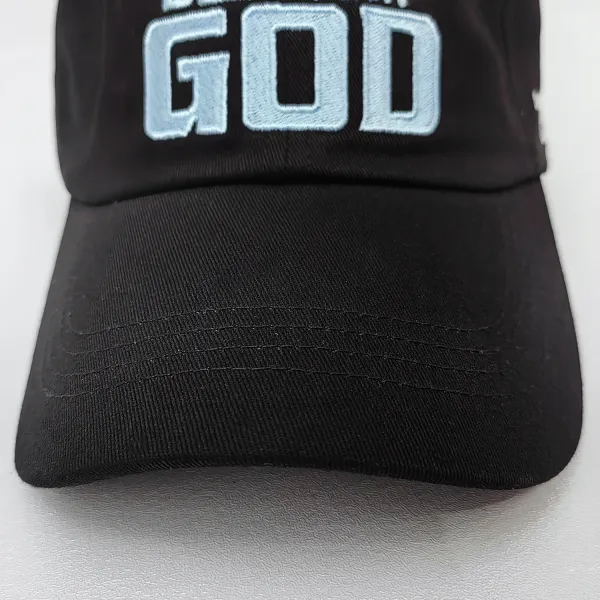 Design Yes, I Do Believe In God Embroidered Black Baseball Cap - 12