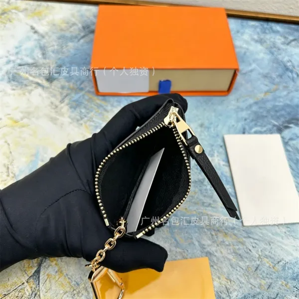 Louis Vuitton Monogram Key Pouch Brown Leather Wallets - 11
