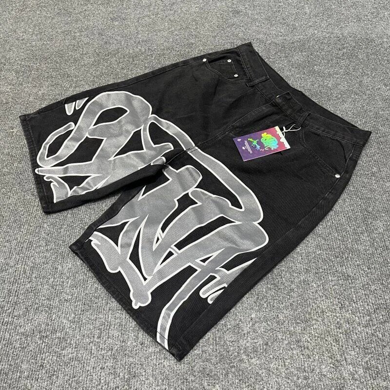 Syna World Shorts Denim with oversized graffiti-style logo print image 3