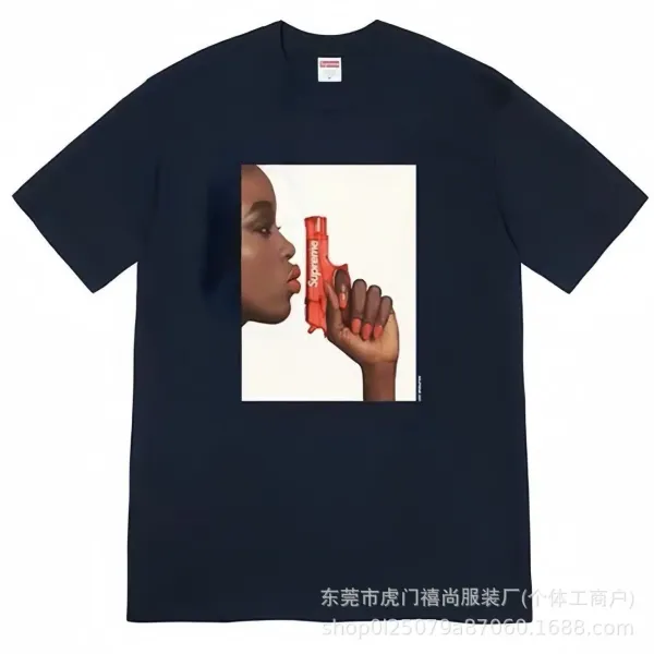 Supreme Gun Print Beige T-Shirt - 7