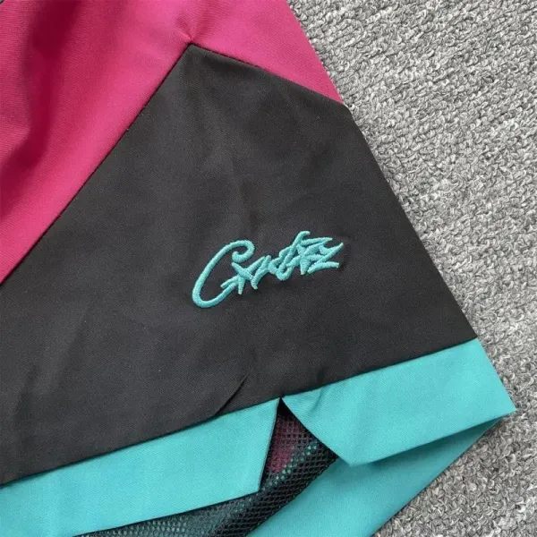 Corteiz CRTZ Graphic Panel Shorts Turquoise Pink Black - 15