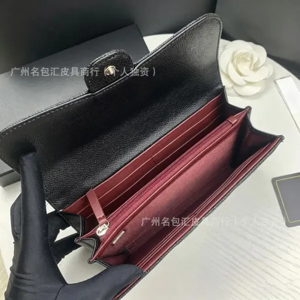 Chanel Classic Flap Wallet Black Quilted Leather Long Wallet - 21