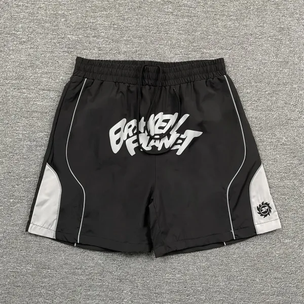 Broken Planet Graphic Shorts Black Yellow - 5