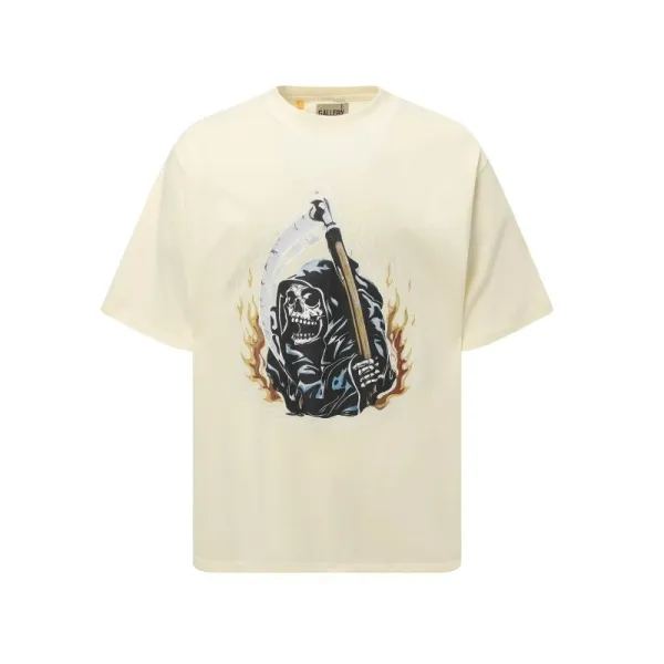 Gallery Dept Grim Reaper Graphic T-Shirt Beige - 1