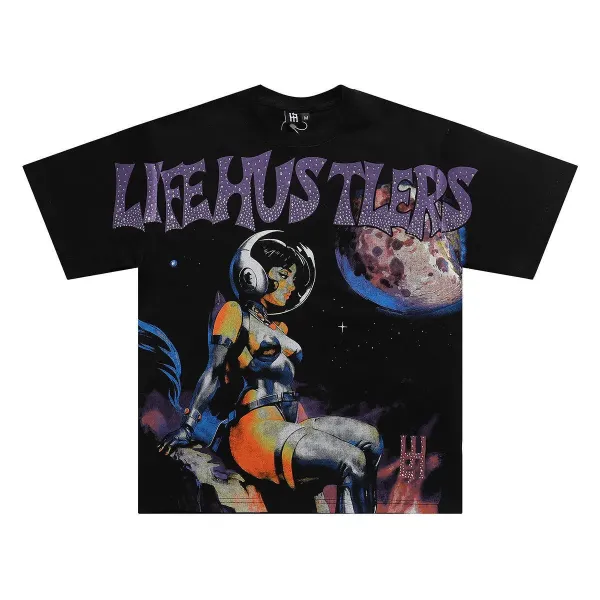hA. Life Hustlers Graphic Print White T-Shirt - 5