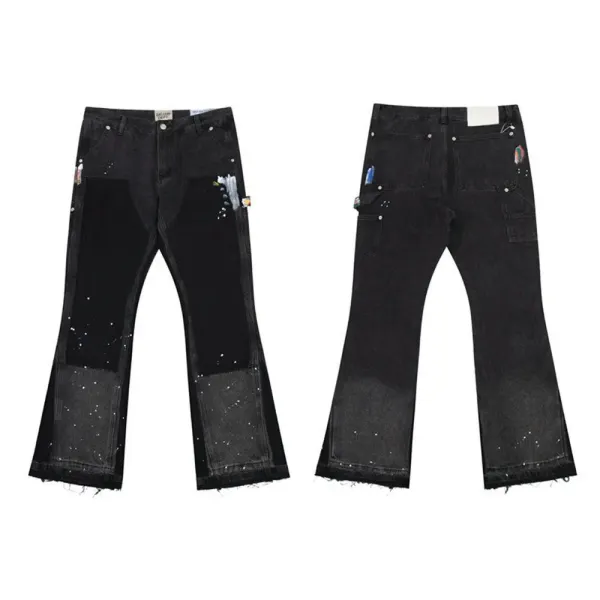 Gallery Dept Patchwork Floral Embroidered Flared Jeans - 14