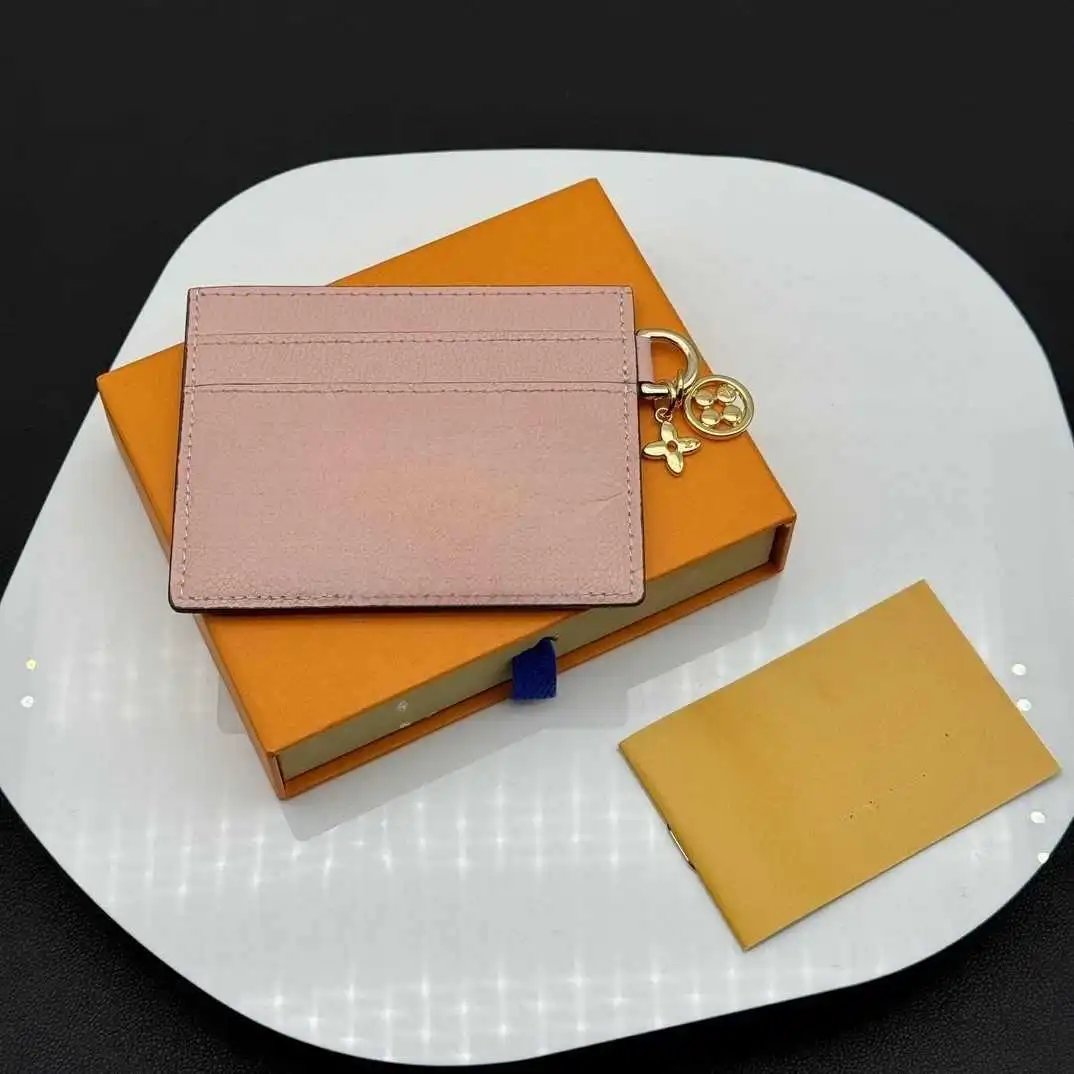 Dior Card Holder with Charm in Black Grained Leather Wallets - 12