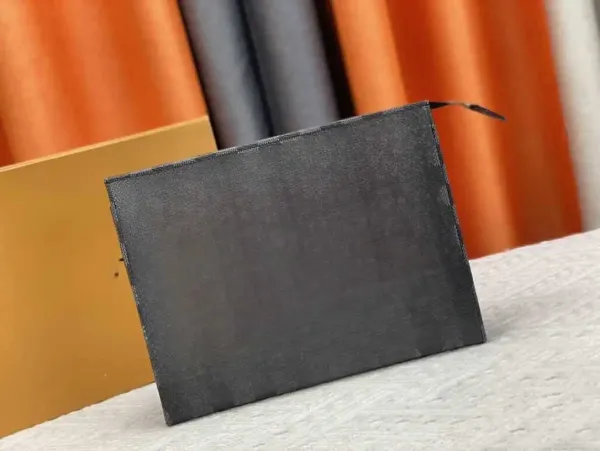 Design Clutch Bag Black Leather Texture Envelope Clutch - 8