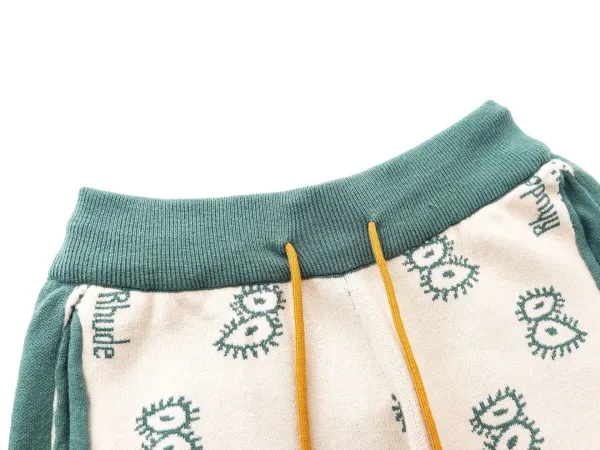 Rhude Bandana Print Knit Shorts Beige / Blue - 18