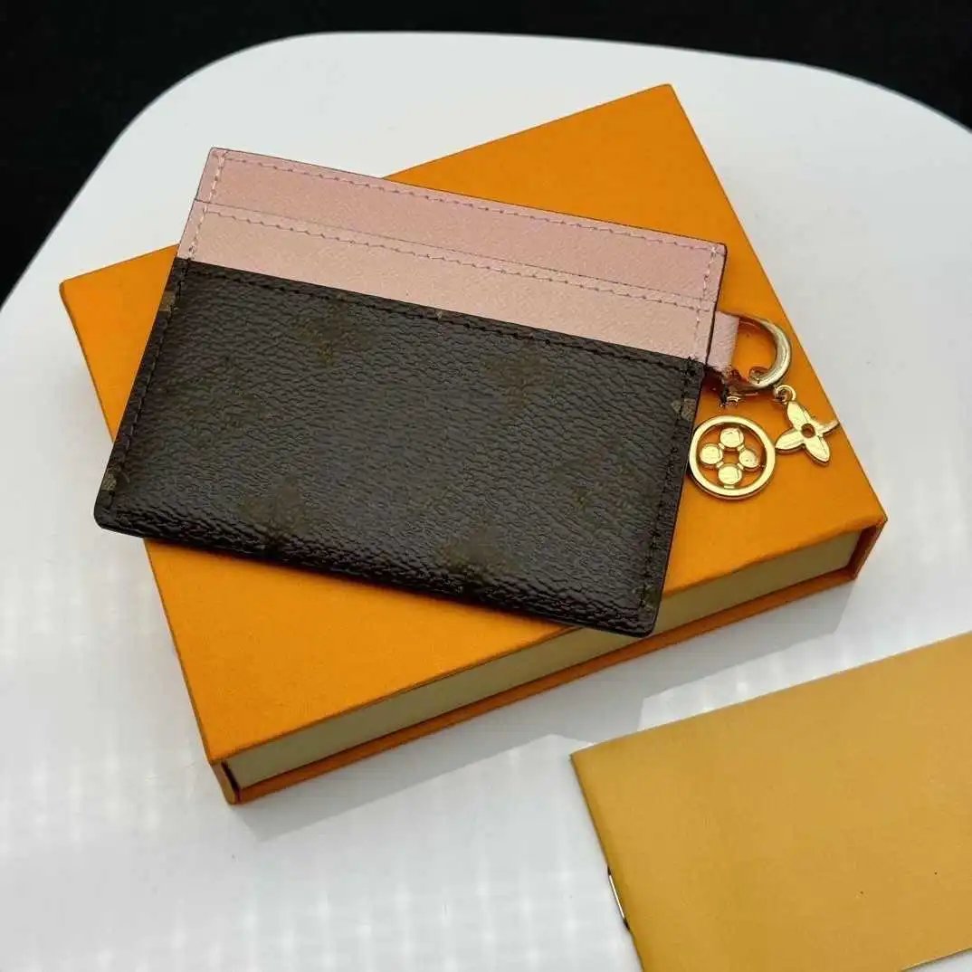 Dior Card Holder with Charm in Black Grained Leather Wallets - 18