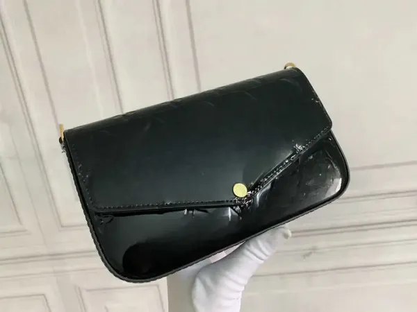 Louis Vuitton Monogram Vernis Pochette Métis Chain Bag Black - 10