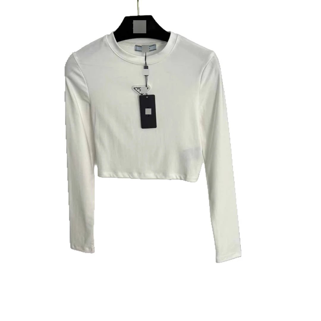 Prada T-Shirts Triangle Logo Crew Neck T-Shirt image 5