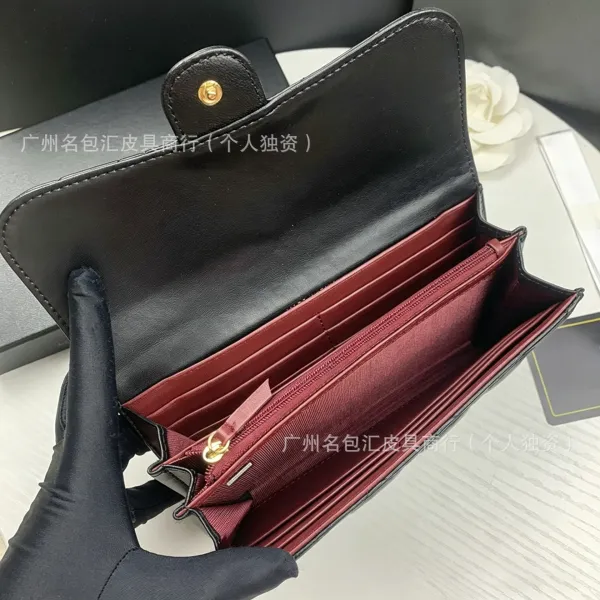 Chanel Classic Flap Wallet Black Quilted Leather Long Wallet - 17
