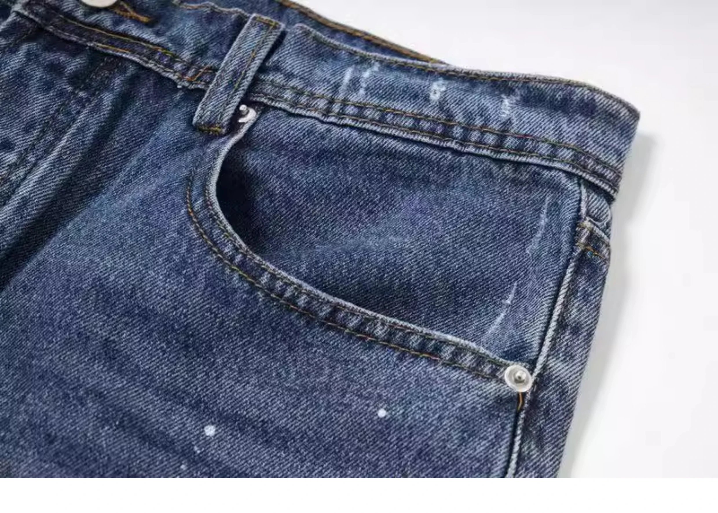 Design Distressed Paint-Splatter Flared Jeans Blue - 18