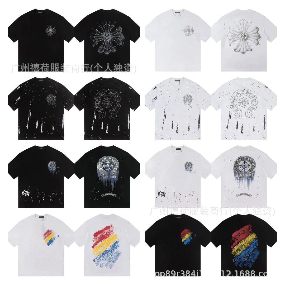 Chrome Hearts T-Shirts Short-Sleeve Cross Graphic T-Shirt image 3