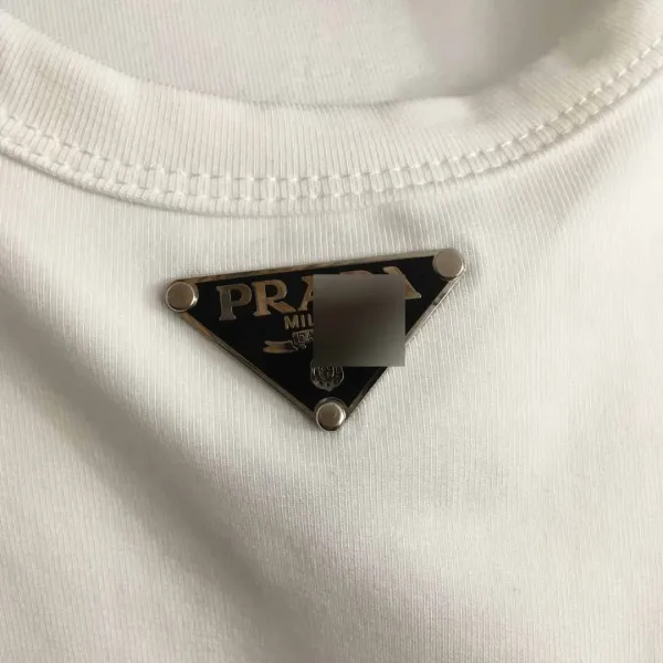 Prada Logo Tag T-Shirt White - 7