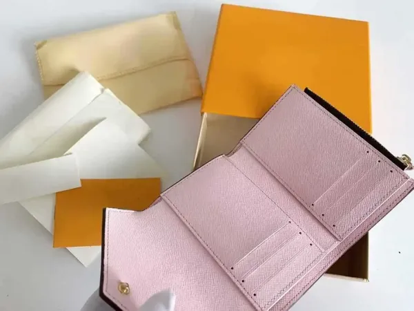 Louis Vuitton Damier Ebène Mini Porte-Monnaie Rose Pink Wallet Short Wallet - 11