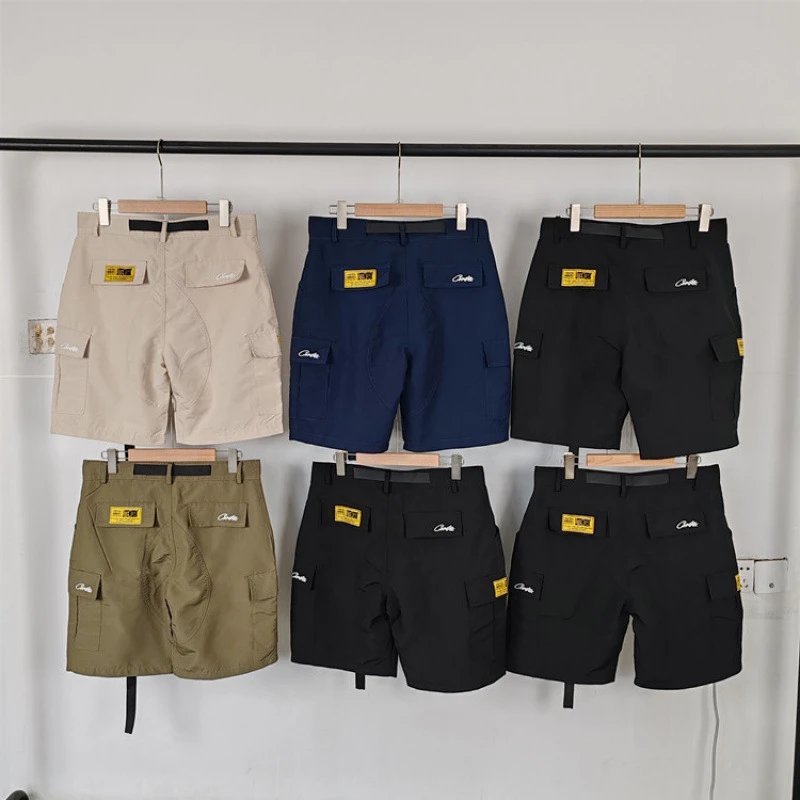 Unbranded Shorts Cargo with ship graphic and webbing belt image 3