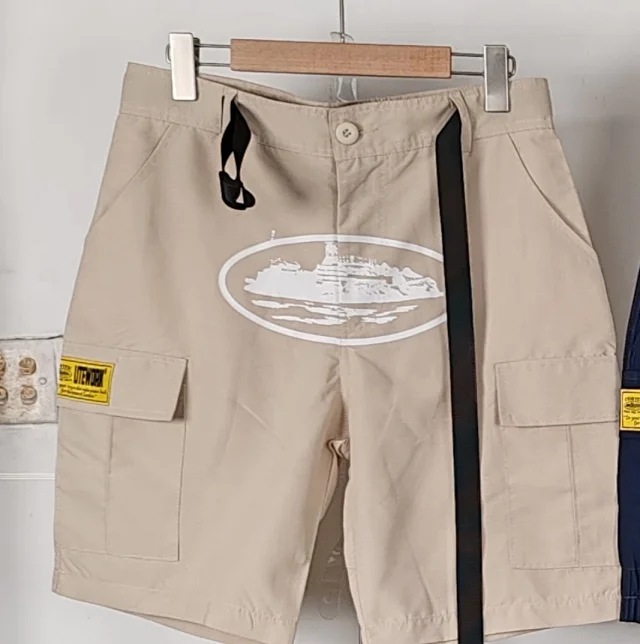 Unbranded Shorts Cargo with ship graphic and webbing belt product detail image 5
