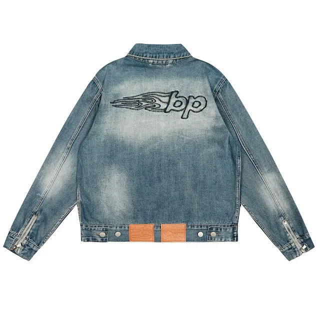 Unbranded Washed denim jacket and wide-leg jeans product detail image 3