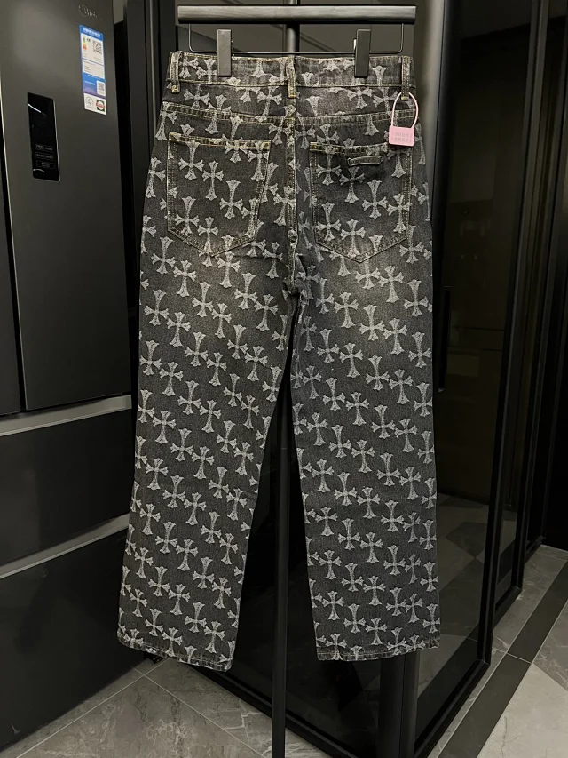 Chrome Hearts Jeans All-Over Cross Motif Straight-Leg product detail image 4