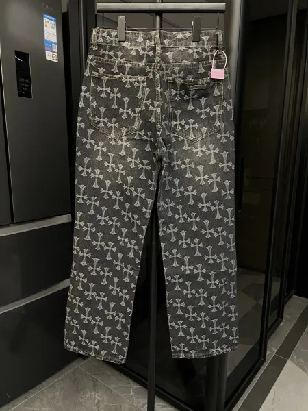 Chrome Hearts Cross Print Distressed Denim Jeans - 5
