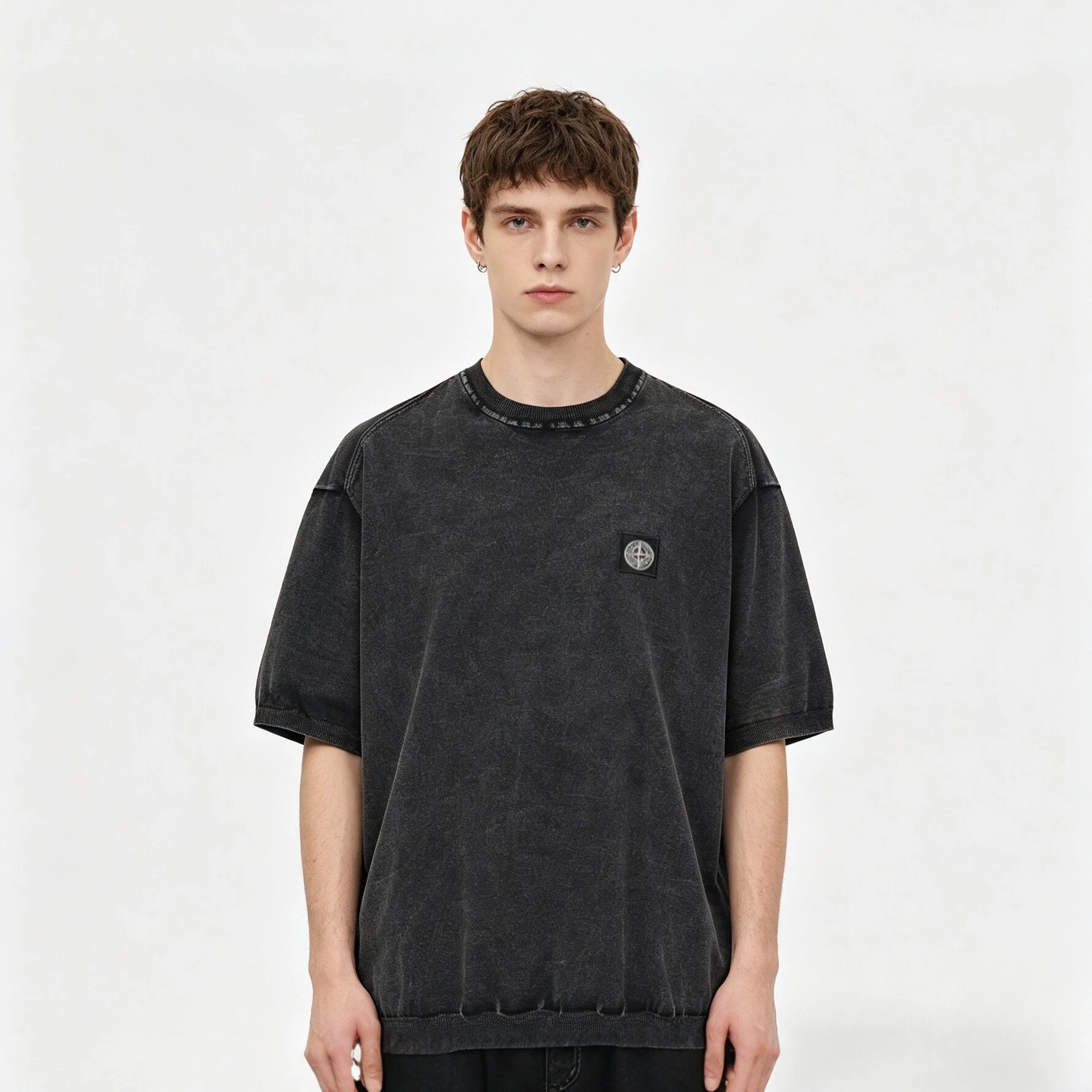 Stone Island T-Shirts Washed Compass-Patch T-Shirt image 3