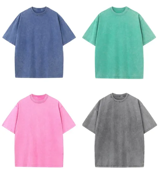Design Oversized Washed Denim Blue T-Shirt - 9