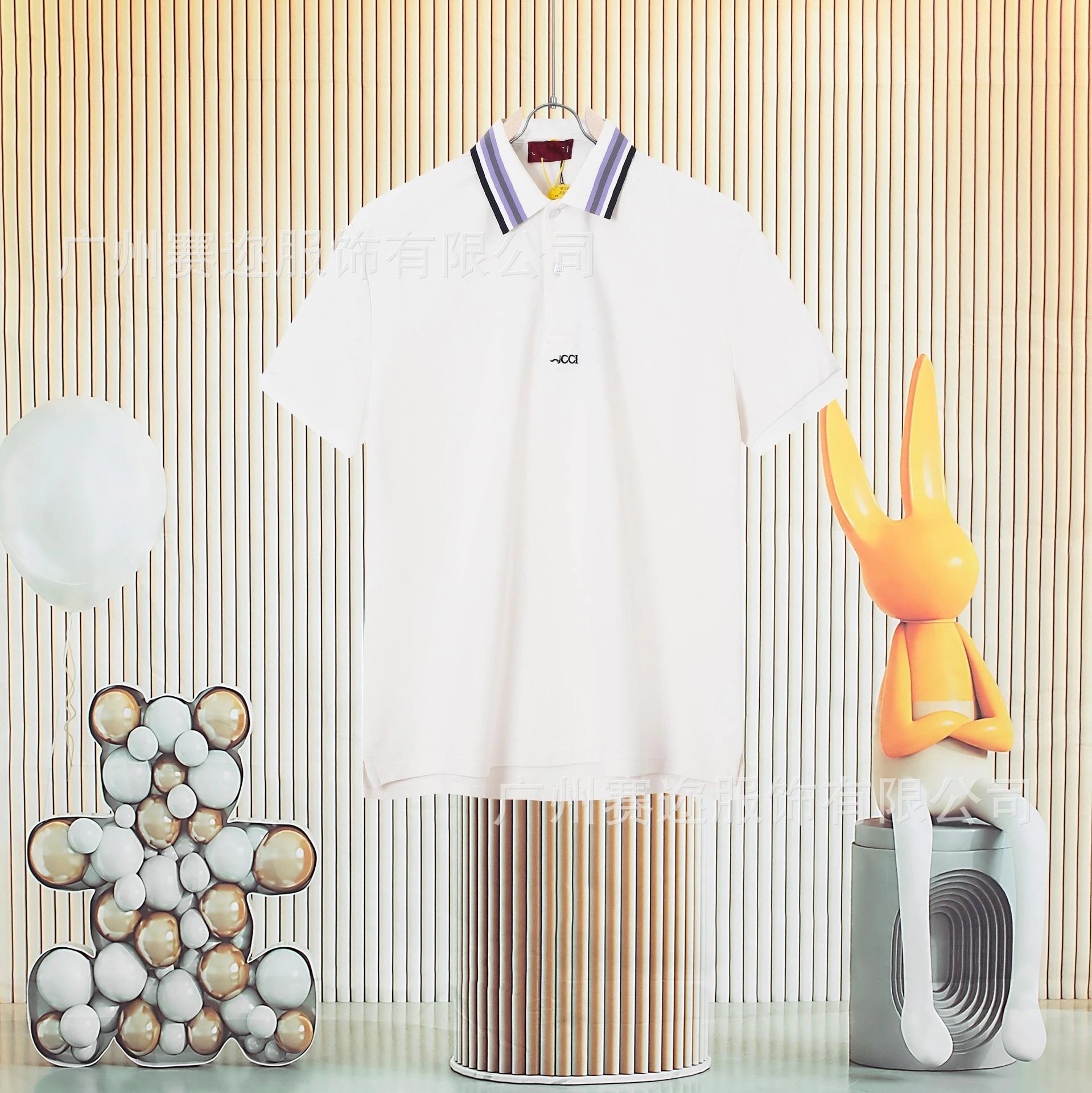 Unbranded Shirts Short-Sleeve Polo Shirt with Contrast Trim and Chest Pocket — G 819 white