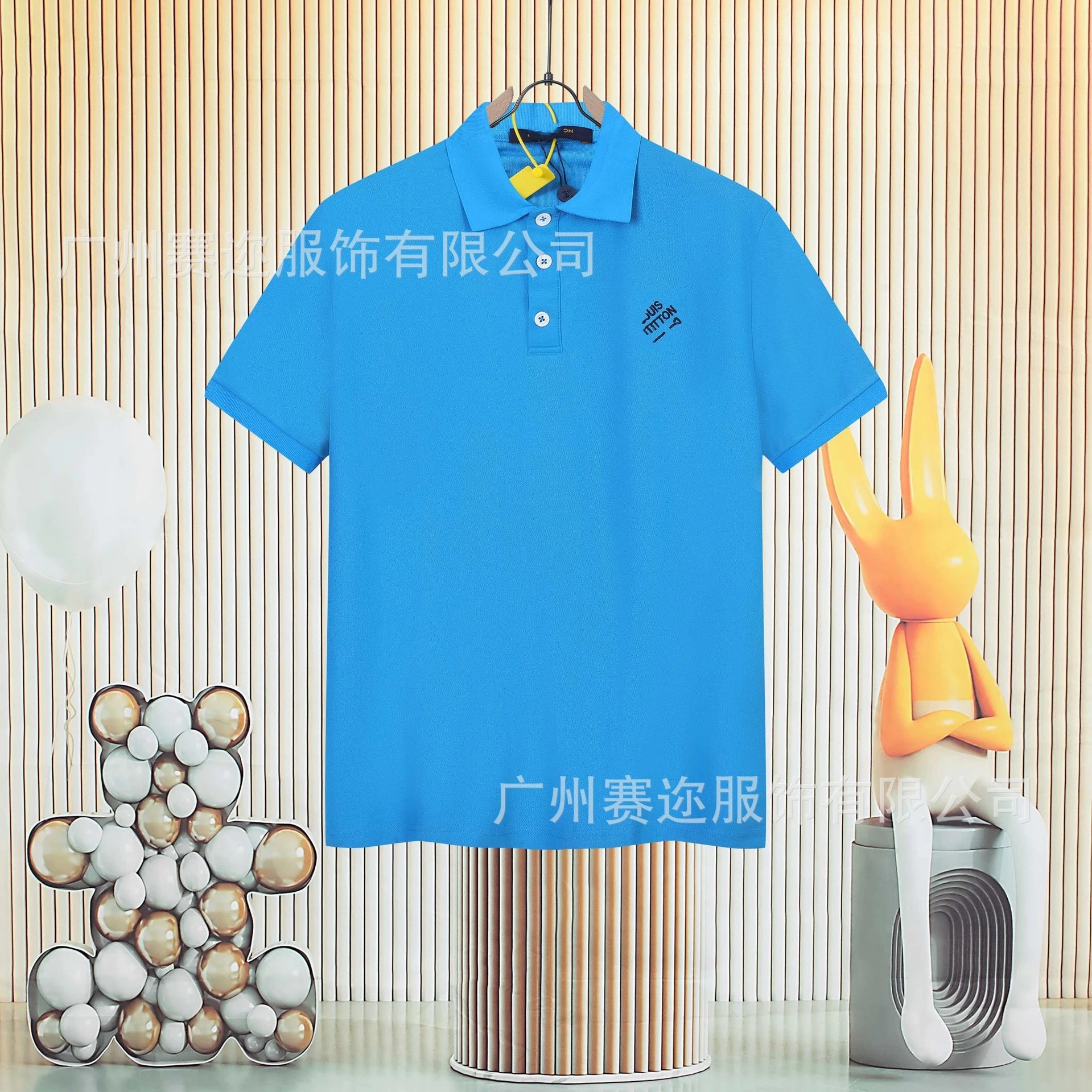 Unbranded Shirts Short-Sleeve Polo Shirt with Contrast Trim and Chest Pocket — L 023 Peacock Blue