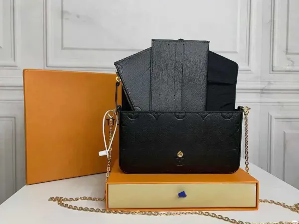 Louis Vuitton Pochette Metis Black Monogram Empreinte Chain Clutch Clutches - 5