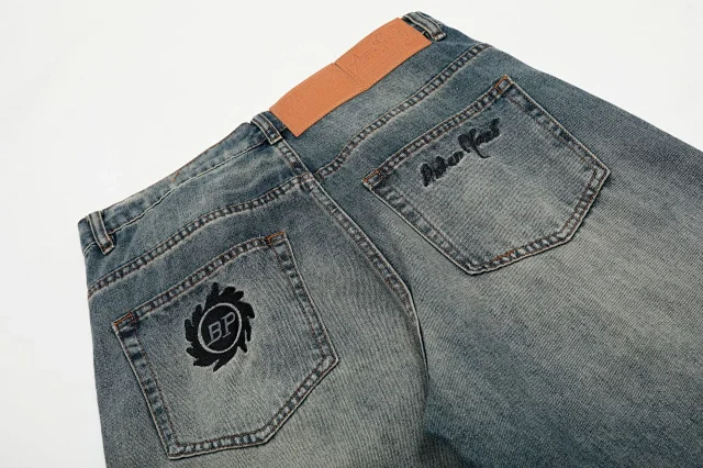 Unbranded Washed denim jacket and wide-leg jeans product detail image 17