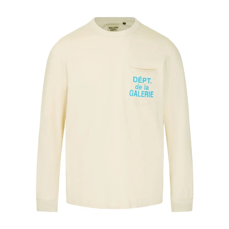 Gallery Dept. T-Shirts Long-Sleeve Pocket Graphic T-Shirt — Beige