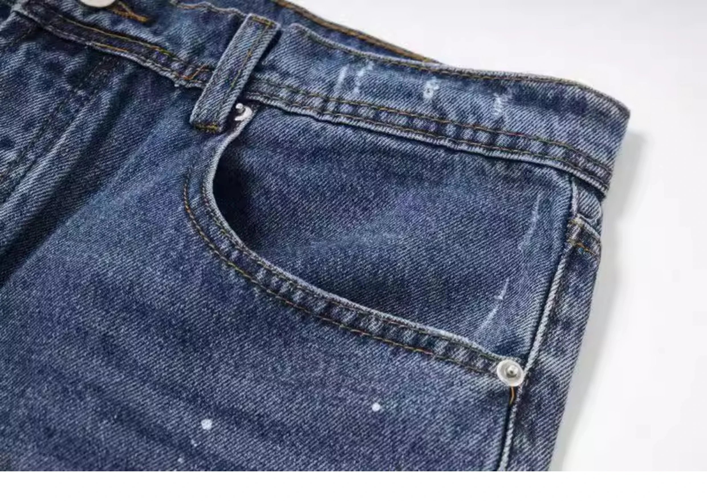 Design Distressed Paint-Splatter Flared Jeans Blue - 16