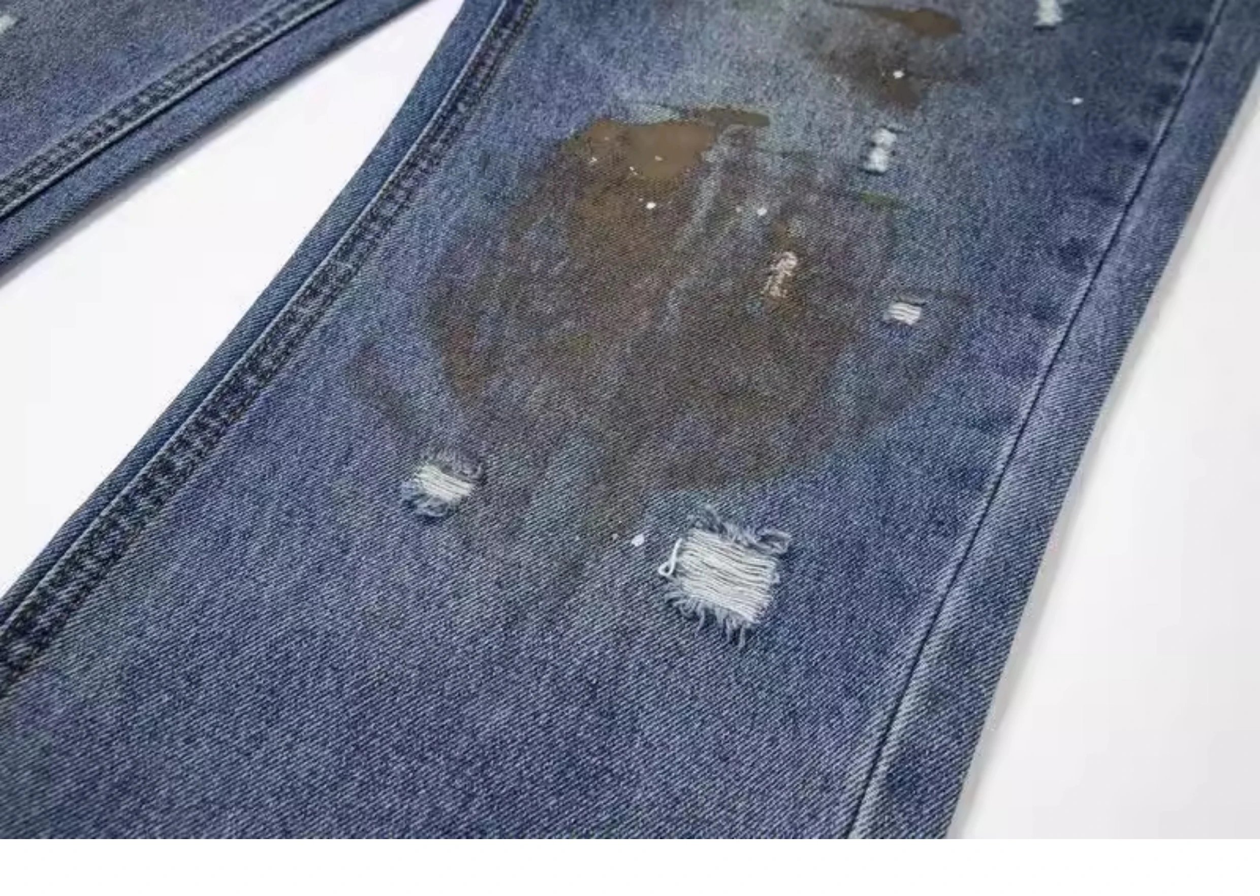 Design Distressed Paint-Splatter Flared Jeans Blue - 24