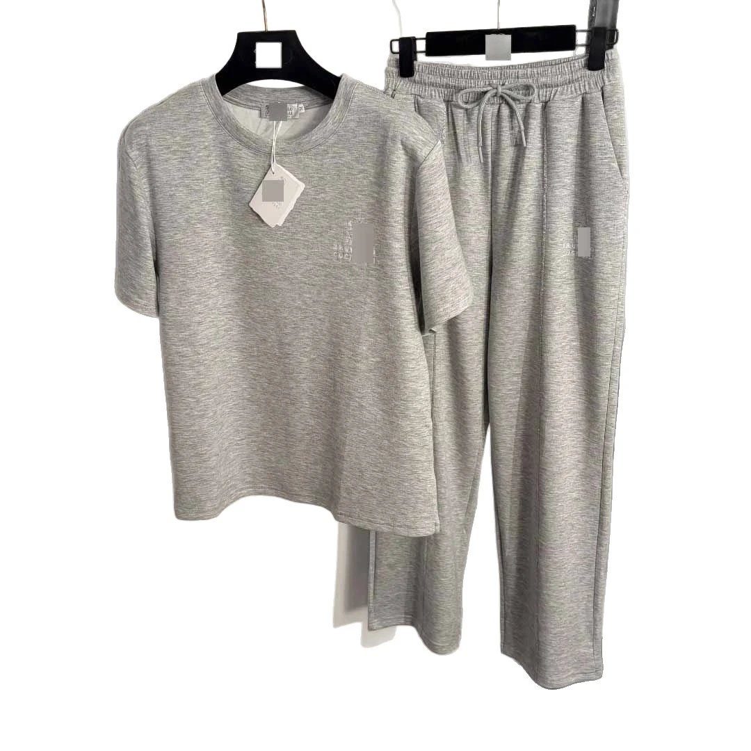 Unbranded Tracksuits Short-sleeve T-shirt and drawstring trousers set with contrast piping image 5